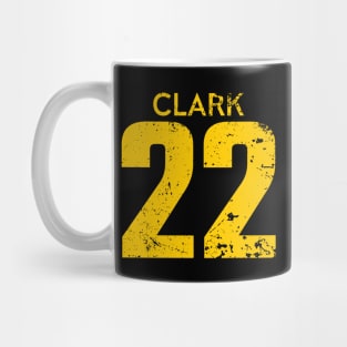 Caitlin Clark Yellow Distressed Jersey Number 22 Mug